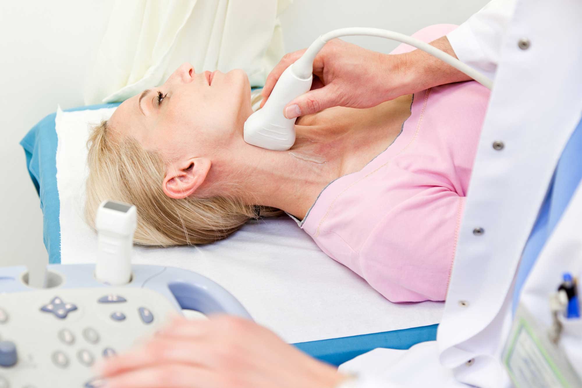 carotid Doppler ultrasound test evaluationt of arteries performed on female patient