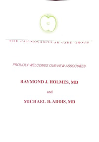 Dr. Addis and Holmes Intro Card (front)