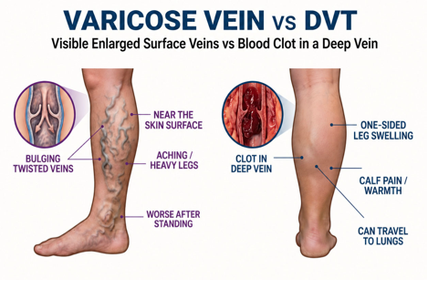 Varicose Veins vs. DVT: Understanding the Important Differences